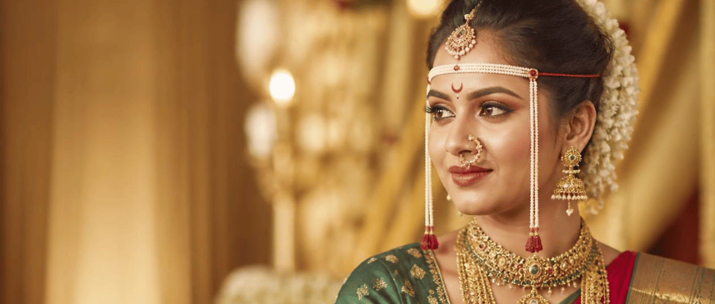 Traditional Maharashtrian Bridal Makeup Nauvari Look