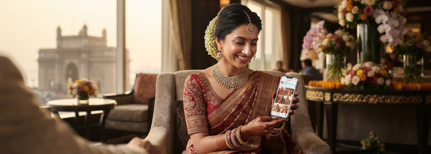 Best bridal makeup artist in Mumbai creating a traditional Maharashtrian bridal look